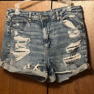 American Eagle Distressed High Rise Mom Shorts